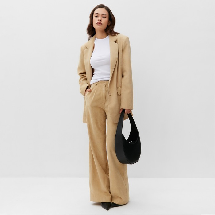 Брюки женские вельветовые MIST Velvet, размер 44-46, бежевые