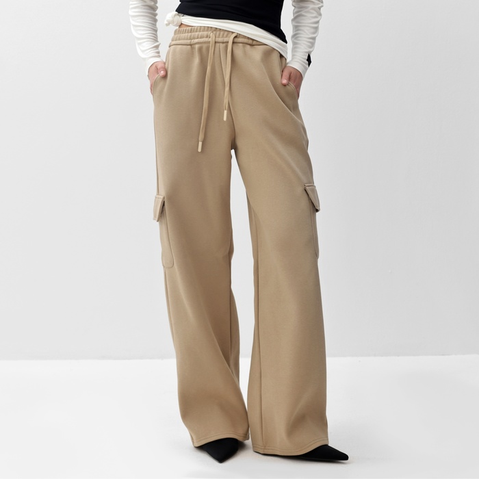 Брюки женские карго MIST размер 42-44, бежевые