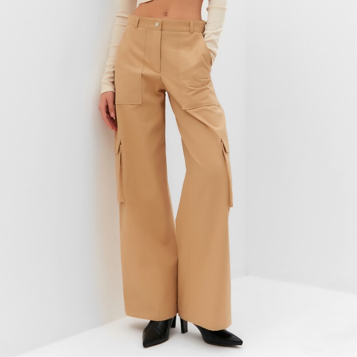 Брюки женские карго MIST Base, размер 48-50, бежевые